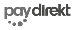 paydirekt - Online Bezahlsystem - Logo ohne Schutzzone graustufen